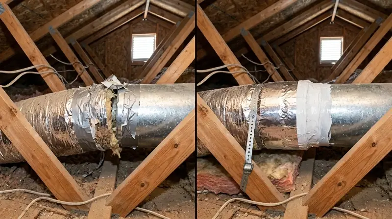 Ductwork repair attic West Palm Beach