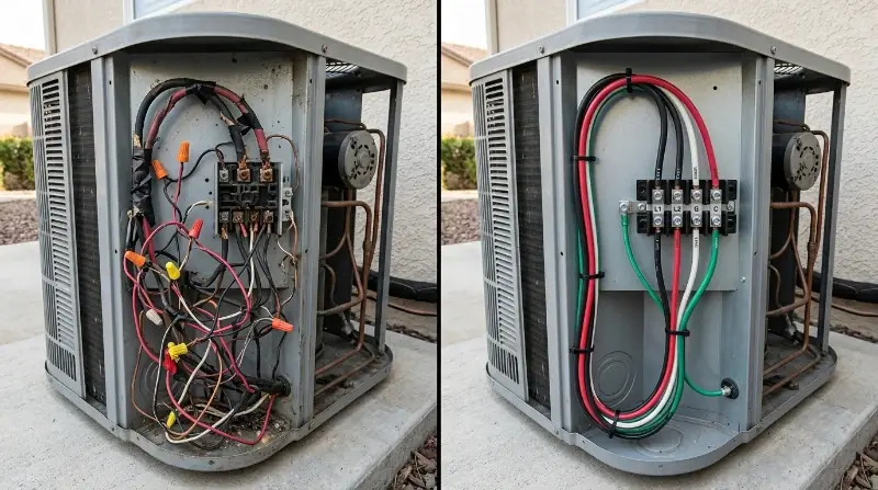 AC wiring repair before after West Palm Beach